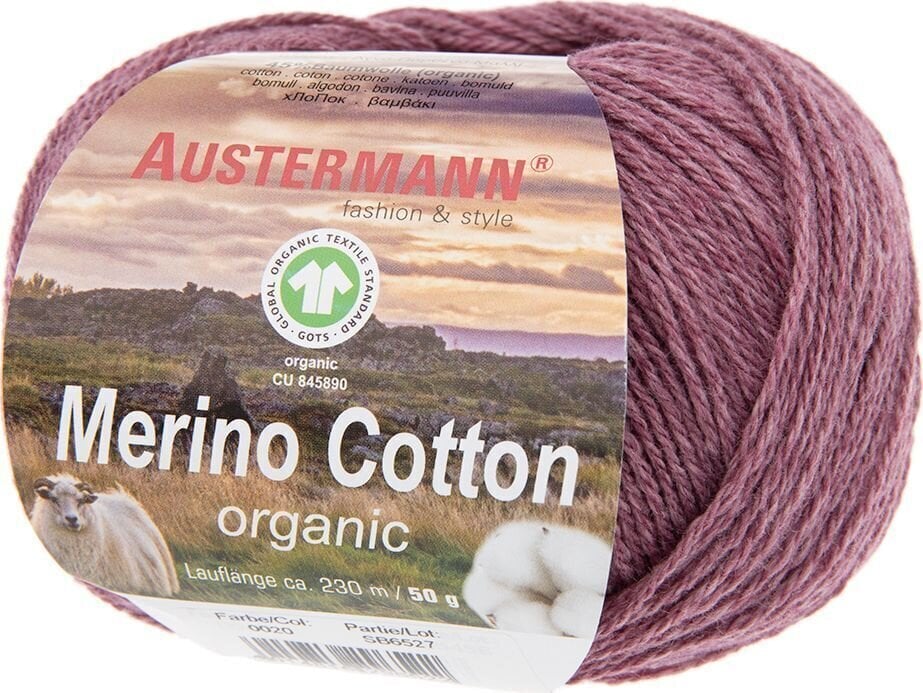 Fire de tricotat Austermann Merino Cotton 98311-20 Berry Fire de tricotat