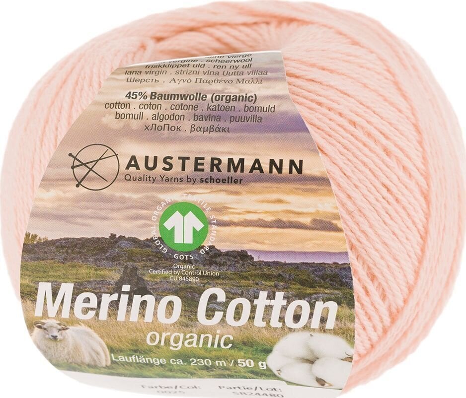 Pređa za pletenje Austermann Merino Cotton 98311-25 Apricot Pređa za pletenje