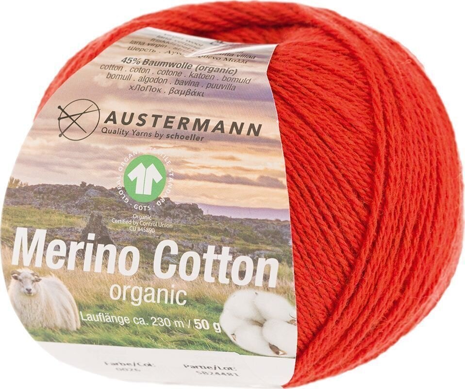 Pređa za pletenje Austermann Merino Cotton 98311-26 Paprika Pređa za pletenje