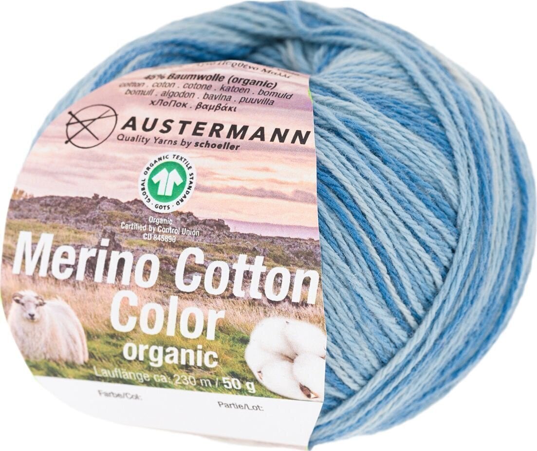 Fire de tricotat Austermann Merino Cotton Color 90348-104 Sky Fire de tricotat
