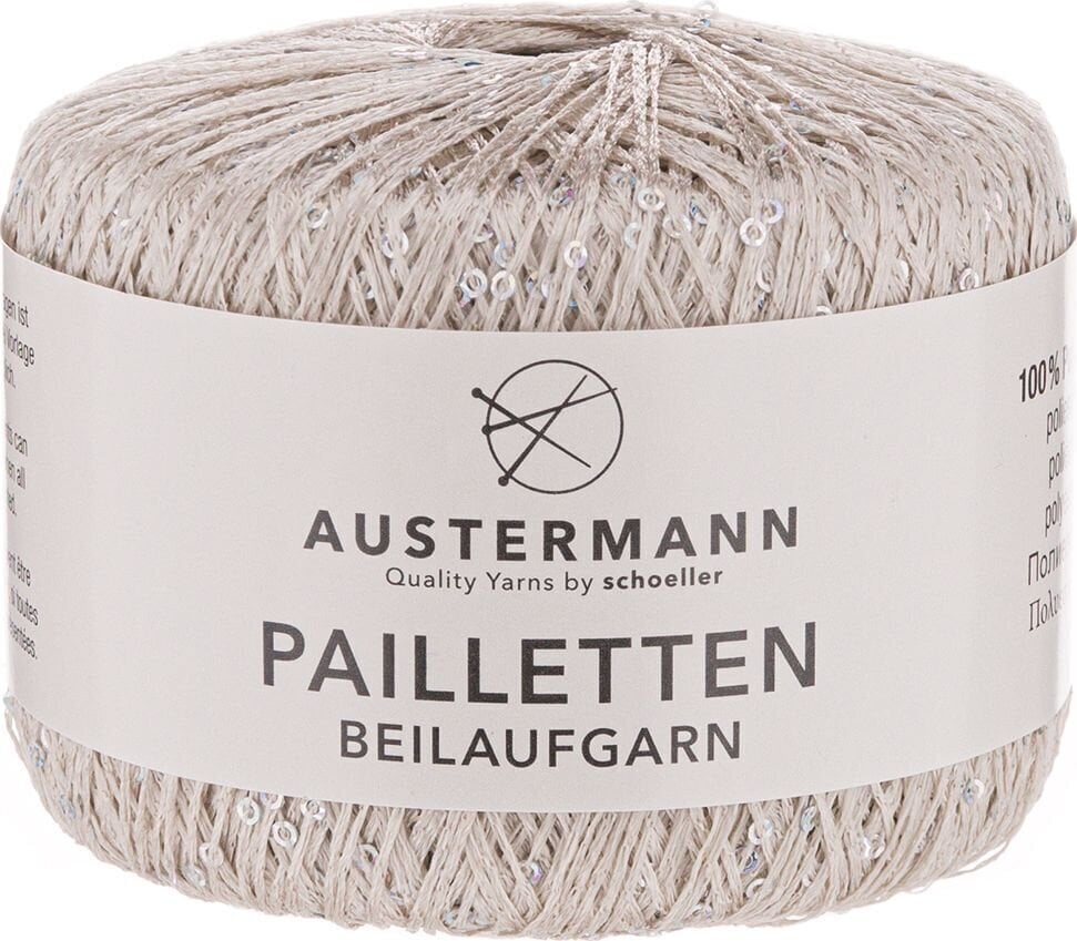 Pređa za pletenje Austermann Pailletten 98201-01 Platinum Pređa za pletenje