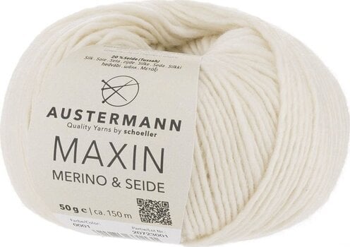 Filati per maglieria Austermann Maxin Merino & Seide 90320-01 Natural Filati per maglieria - 1