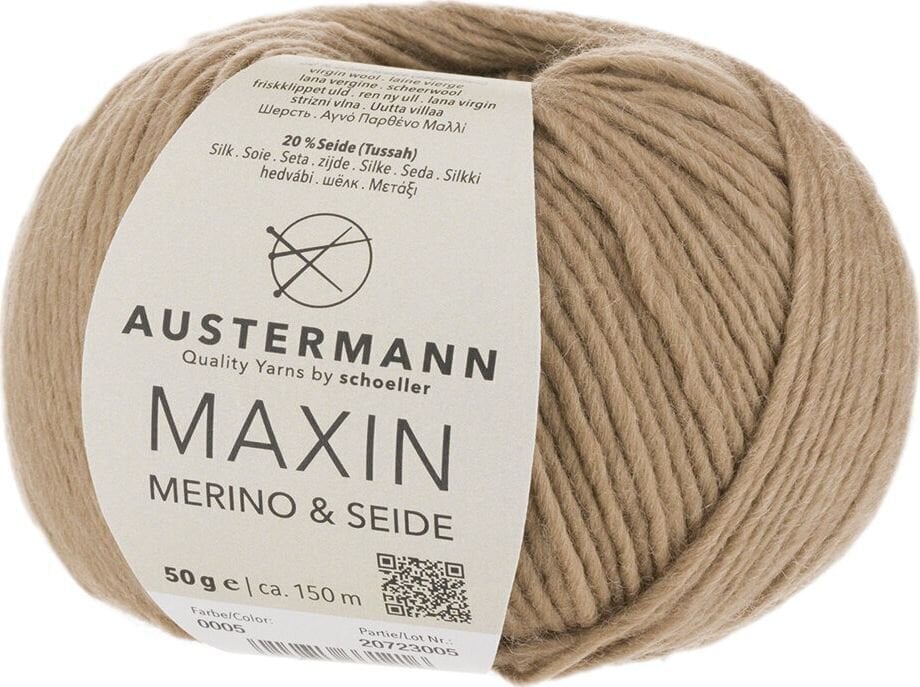 Strikkegarn Austermann Maxin Merino & Seide 90320-05 Camel Strikkegarn