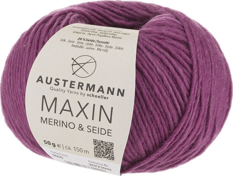 Pređa za pletenje Austermann Maxin Merino & Seide 90320-09 Berry Pređa za pletenje
