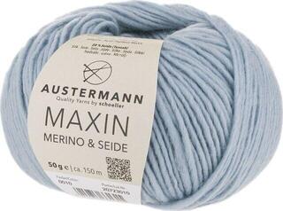 Pređa za pletenje Austermann Maxin Merino & Seide 90320-10 Ice Blue Pređa za pletenje
