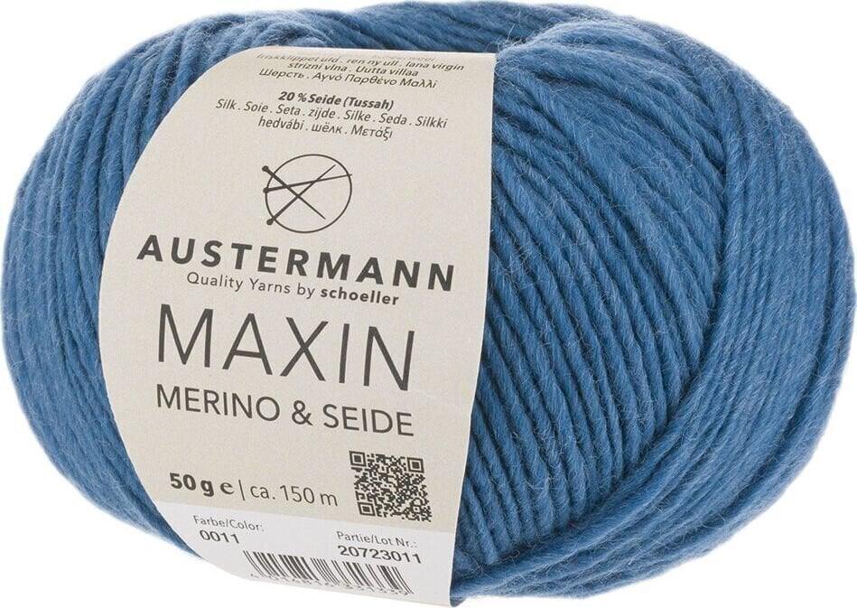 Pređa za pletenje Austermann Maxin Merino & Seide 90320-11 Sea Pređa za pletenje