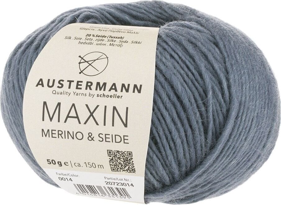 Pređa za pletenje Austermann Maxin Merino & Seide 90320-14 Grey Pređa za pletenje