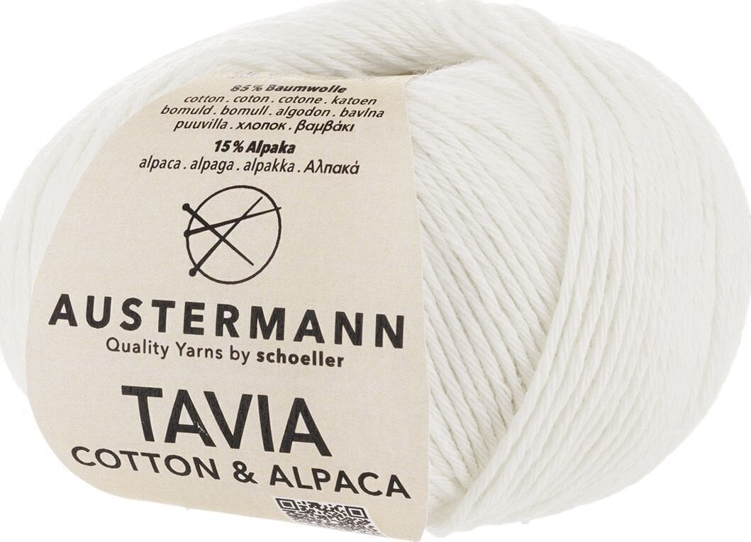 Pređa za pletenje Austermann Tavia 90326-01 White Pređa za pletenje