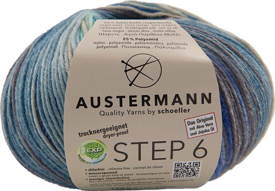 Pređa za pletenje Austermann Step 6 Color 97826-682 Kuchenknäuel Loch Ness Pređa za pletenje