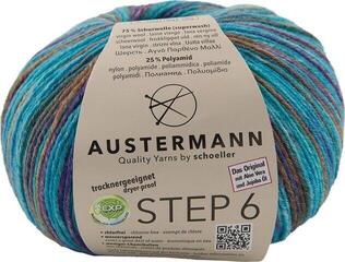 Strickgarn Austermann Step 6 Color 97826-743 Kuchenknäuel Turquoise Multicolour Strickgarn