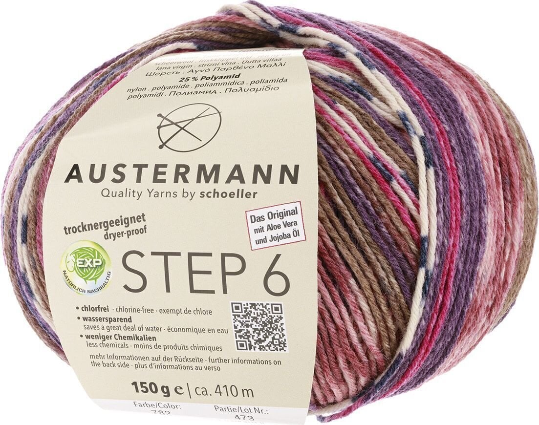 Strickgarn Austermann Step 6 Color 97826-782 Kuchenknäuel Rose Mallow Strickgarn