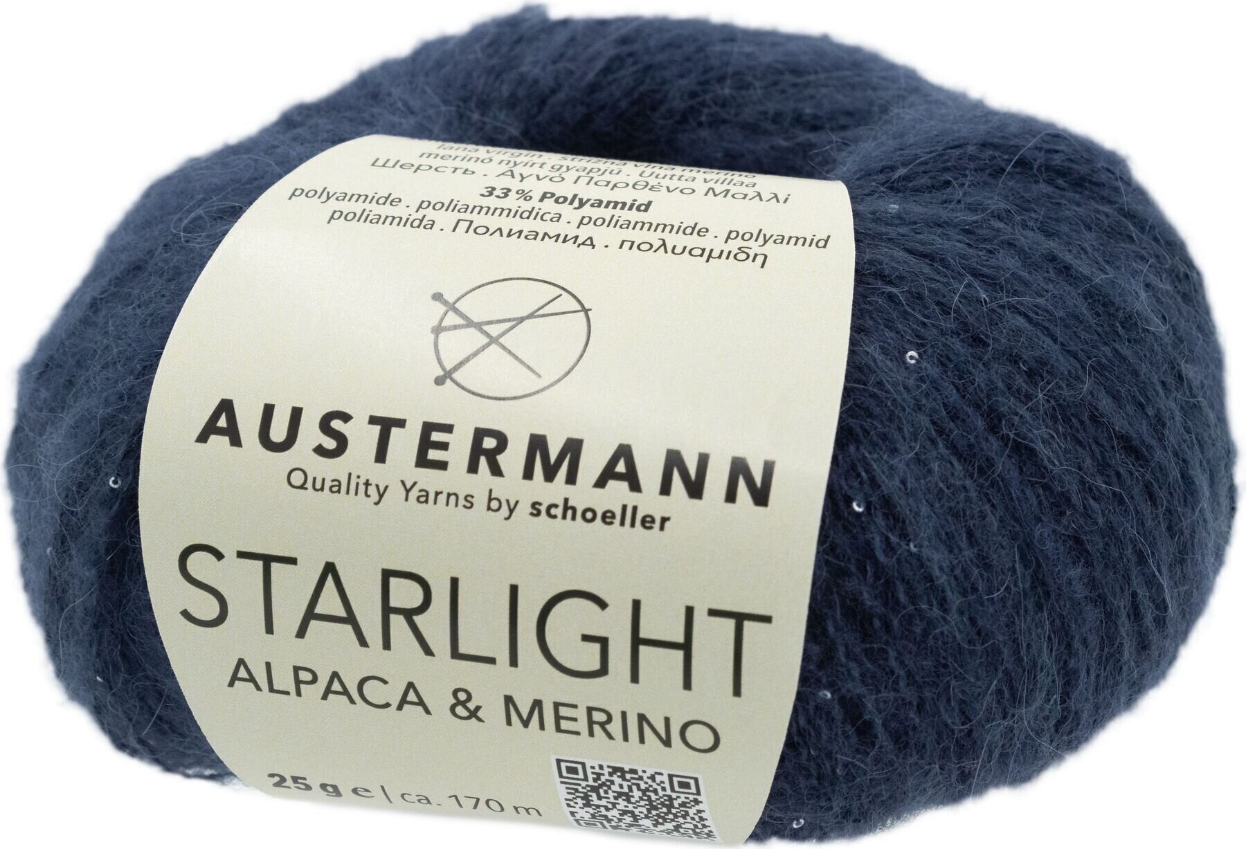 Strickgarn Austermann Starlight Alpaca & Merino 90362-5 Dark Blue Strickgarn
