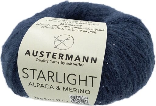 Strickgarn Austermann Starlight Alpaca & Merino 90362-5 Dark Blue Strickgarn - 1