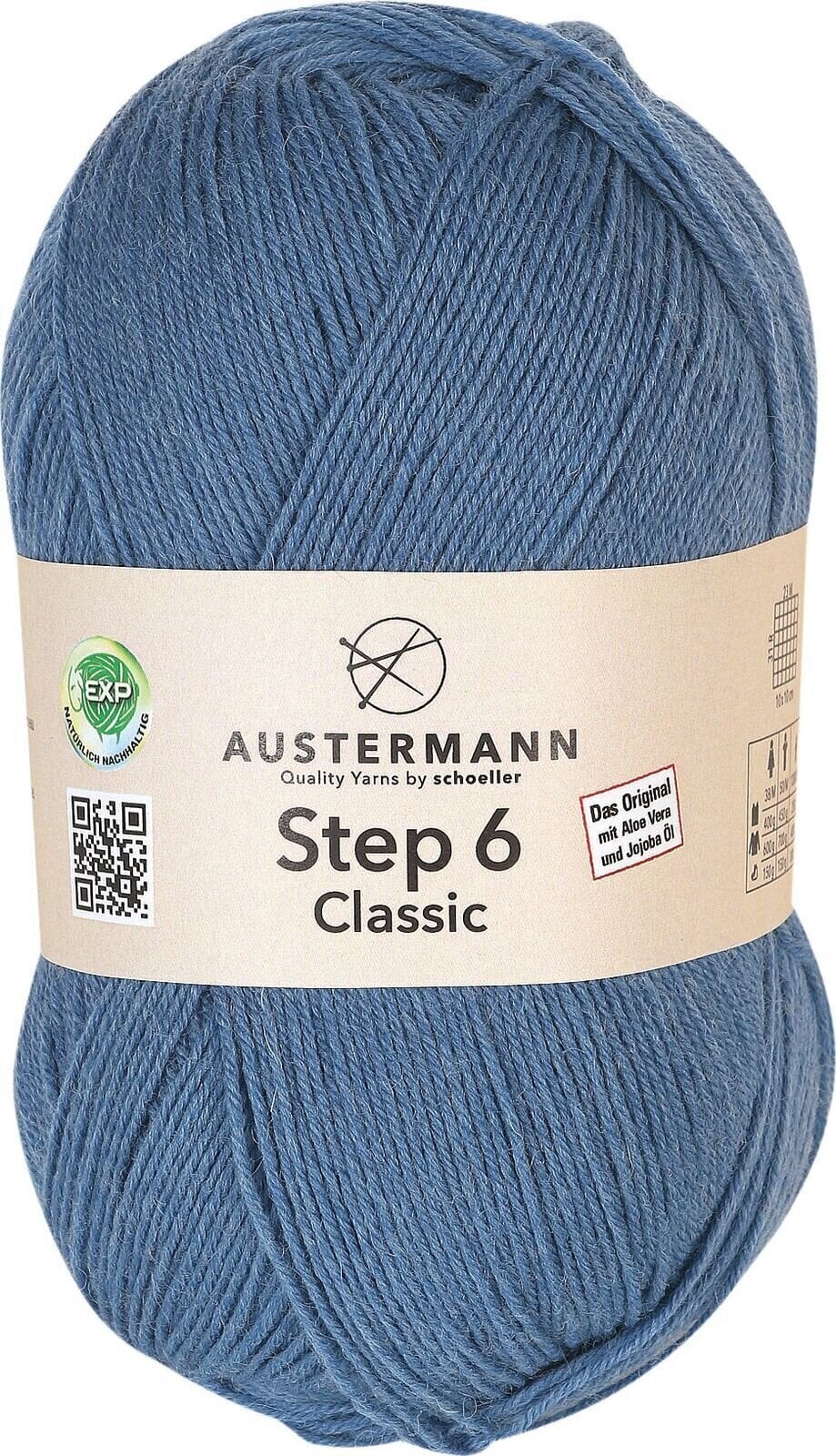 Fire de tricotat Austermann Step 6 Classic 97693-6009 Denim Fire de tricotat