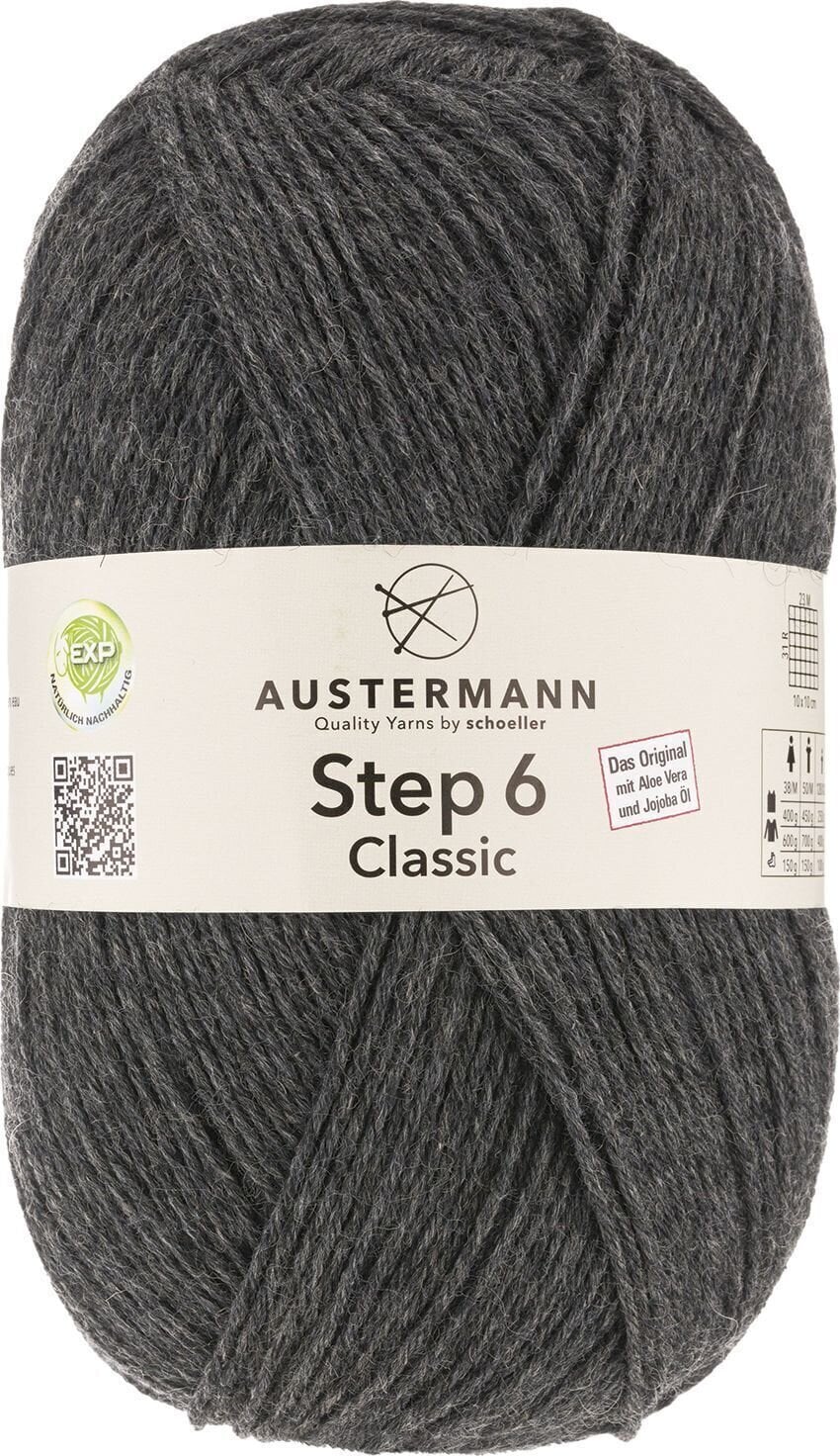Pređa za pletenje Austermann Step 6 Classic 97693-6038 Anthracite Mottled Pređa za pletenje