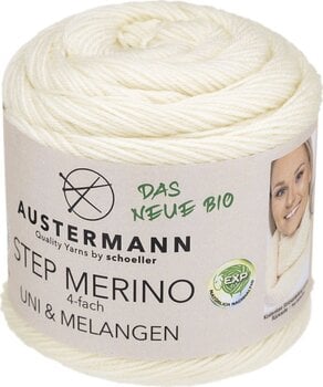 Filati per maglieria Austermann Step Merino 4 Uni & Melangen 90317-1000 Natural Filati per maglieria - 1