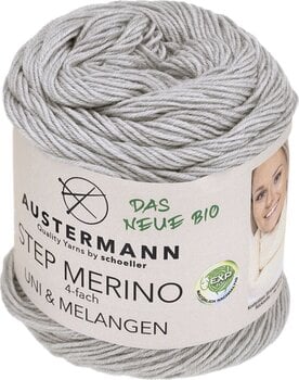 Neulelanka Austermann Step Merino 4 Uni & Melangen 90317-1001 Light Grey Melange Neulelanka - 1