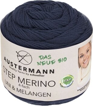 Neulelanka Austermann Step Merino 4 Uni & Melangen 90317-1007 Navy Neulelanka - 1