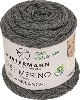 Filati per maglieria Austermann Step Merino 4 Uni & Melangen 90317-1002 Grey Melange Filati per maglieria - 1