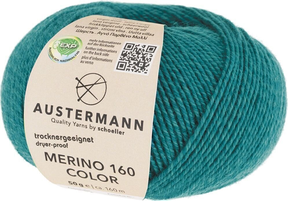 Pređa za pletenje Austermann Merino 160 Color 97611-1218 Lagoon Pređa za pletenje