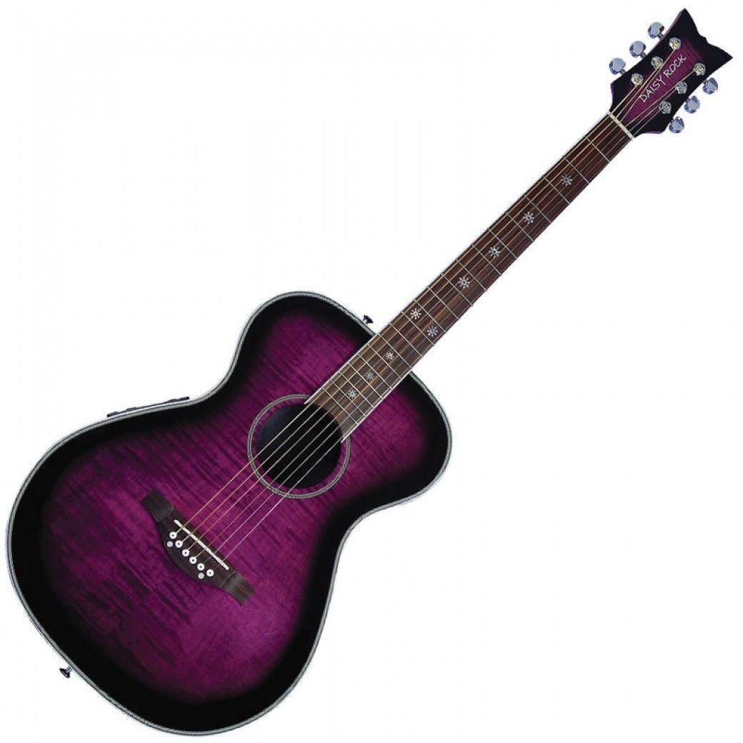 Elektroakusztikus gitár Daisy Rock Pixie Electro Acoustic Purple Burst