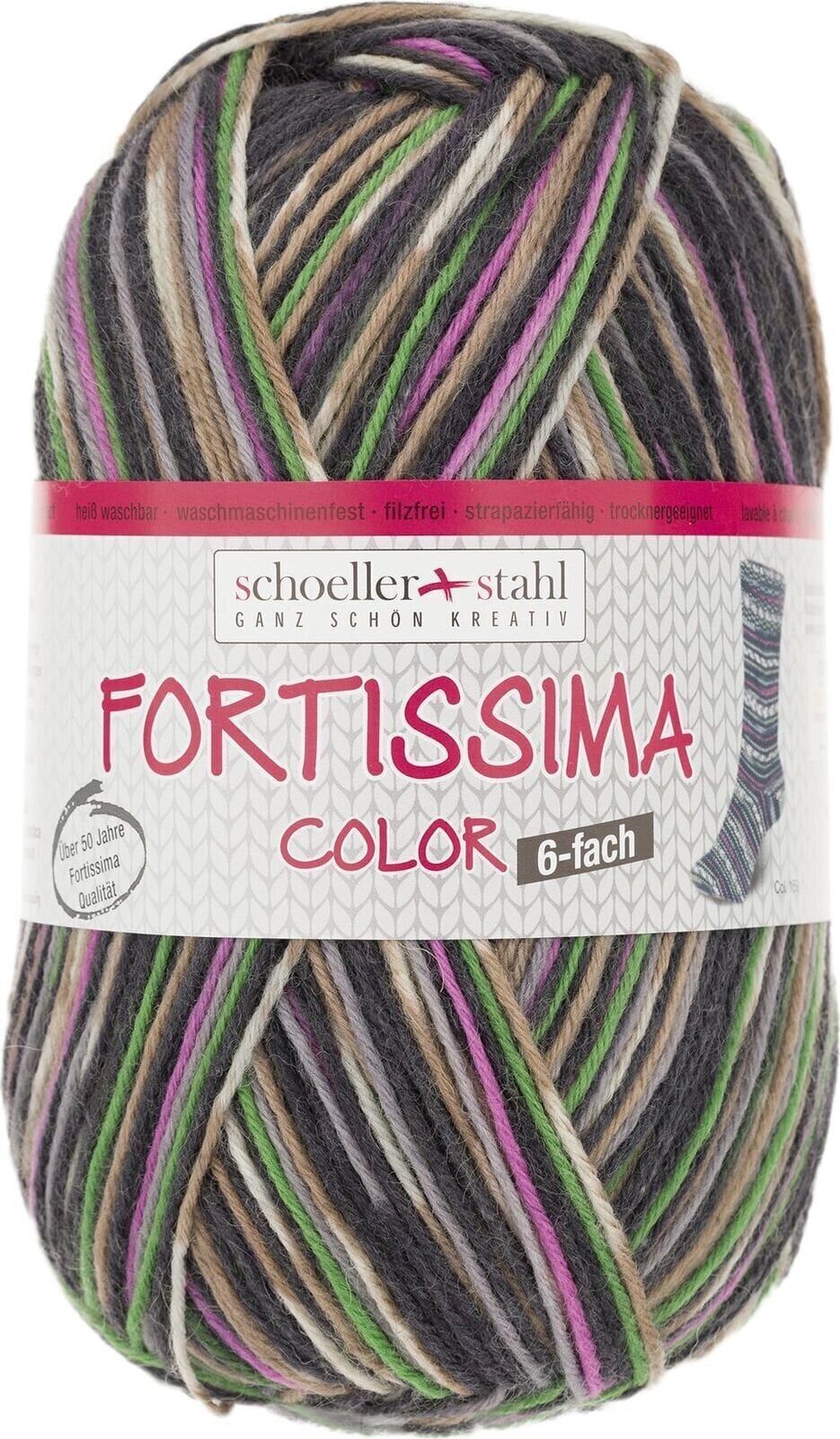 Pređa za pletenje Schoeller + Stahl Fortissima Color 6-fach 90008-159 Grey Multicolour Pređa za pletenje