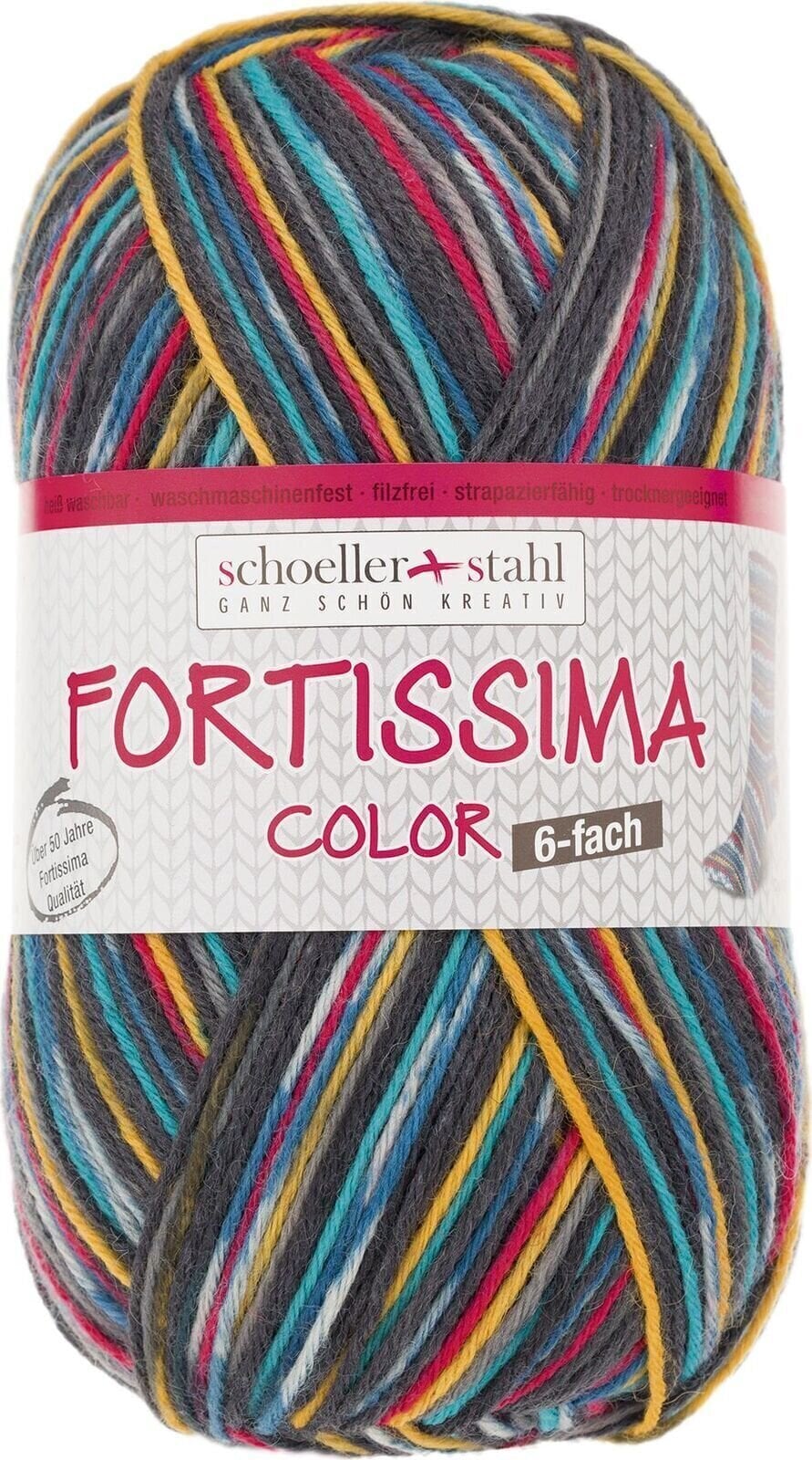 Pređa za pletenje Schoeller + Stahl Fortissima Color 6-fach 90008-161 Petrol Multicolour Pređa za pletenje