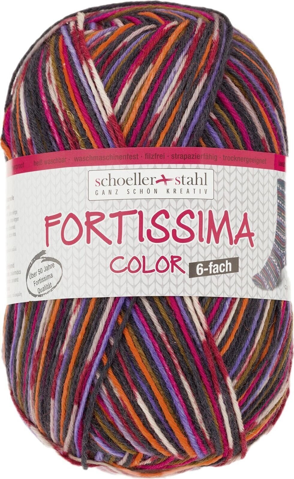 Pređa za pletenje Schoeller + Stahl Fortissima Color 6-fach 90008-163 Bordeaux Multicolour Pređa za pletenje