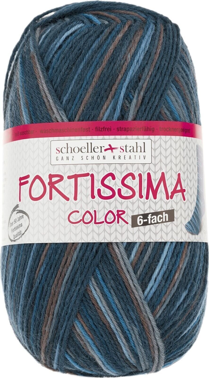 Pređa za pletenje Schoeller + Stahl Fortissima Color 6-fach 90008-164 Deep Sea Pređa za pletenje