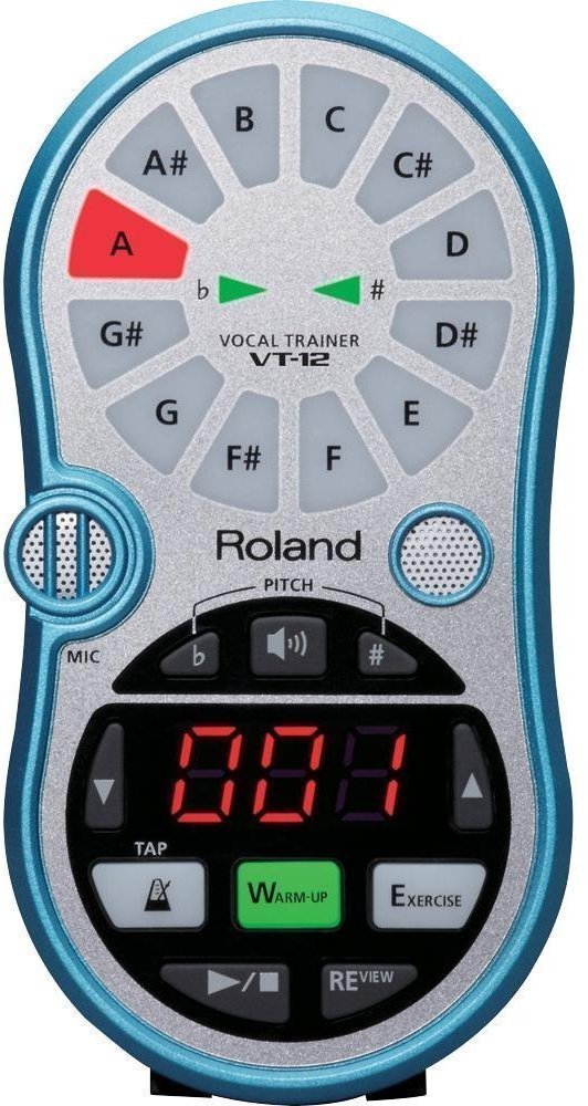 Afinador multifuncional Roland VT 12 Aqua Blue Vocal Trainer