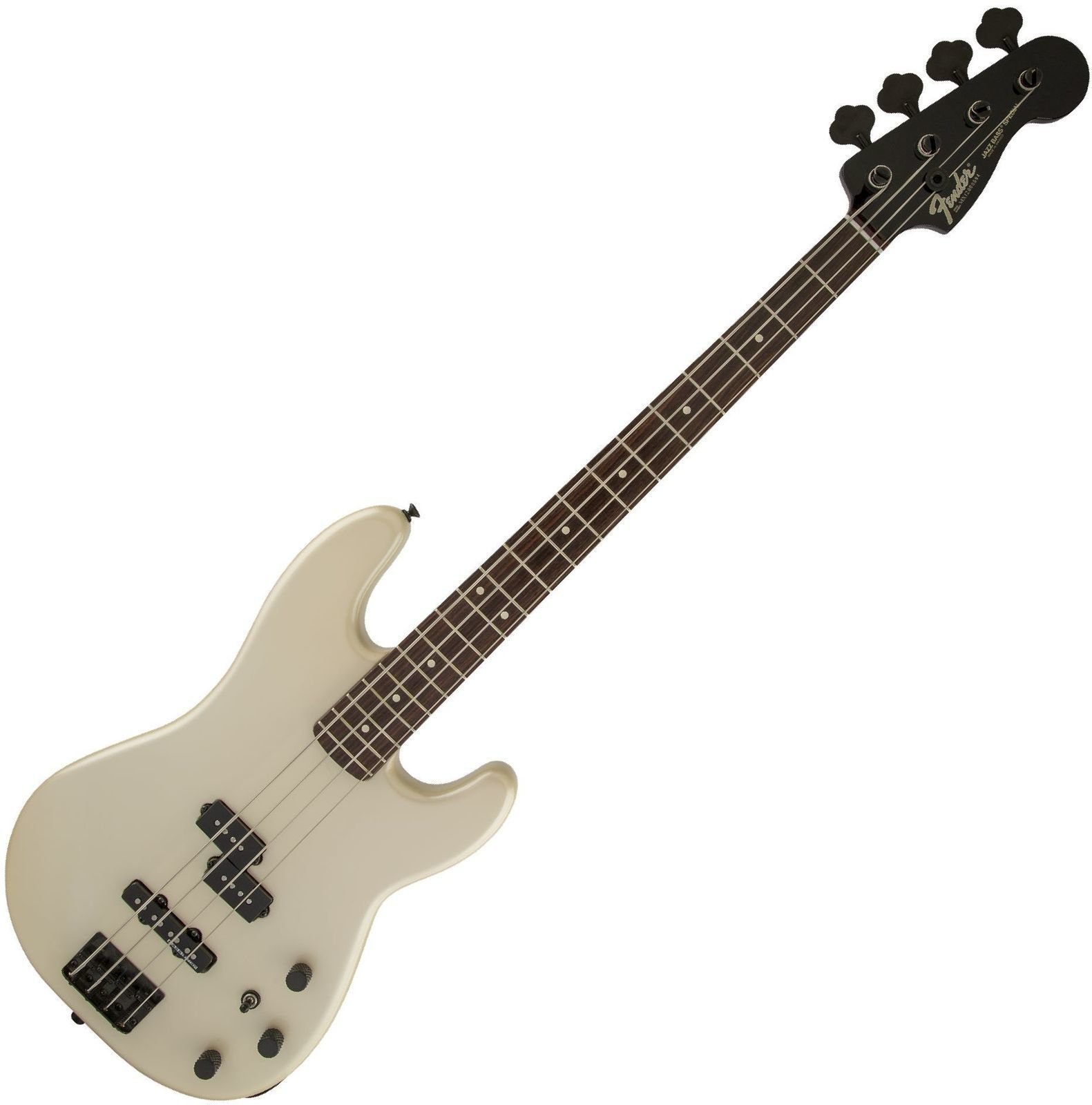 Baixo de 4 cordas Fender Duff McKagan P-Bass RW Pearl White Black Painted Neck