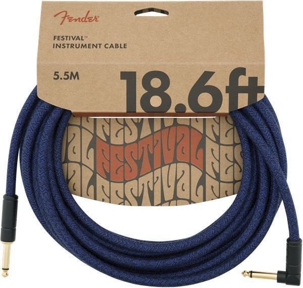 Инструментален кабел Fender Festival Series Син 5,5 m Директен - Ъглов