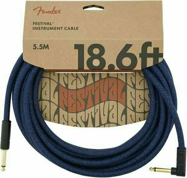 Nástrojový kabel Fender Festival Series Modrá 5,5 m Rovný - Lomený - 1