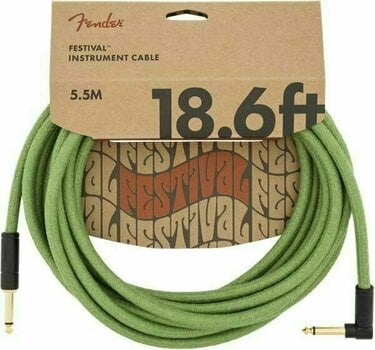 Instrument Cable Fender Festival Series Green 5,5 m Straight - Angled - 1