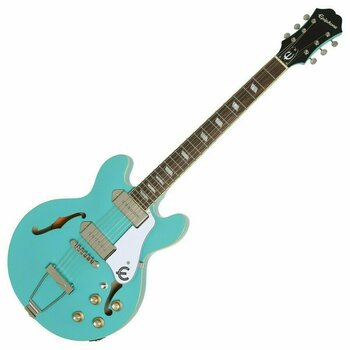 Guitare semi-acoustique Epiphone Casino Coupe Turquoise - 1