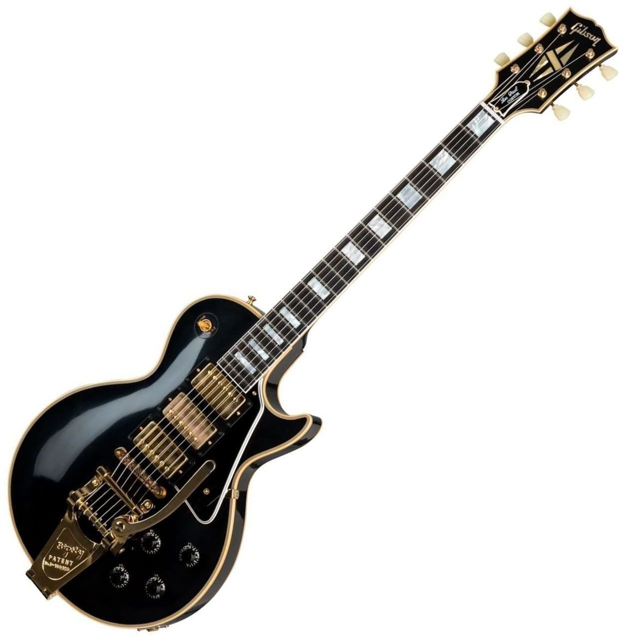 Elektriska gitarrer Gibson 1957 Les Paul Custom Reissue 3-Pickup Bigsby VOS Ebenholts