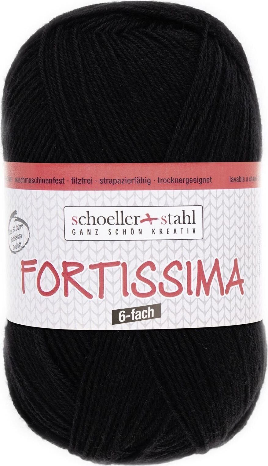 Pređa za pletenje Schoeller + Stahl Fortisima 6-fach 90006-6002 Black Pređa za pletenje