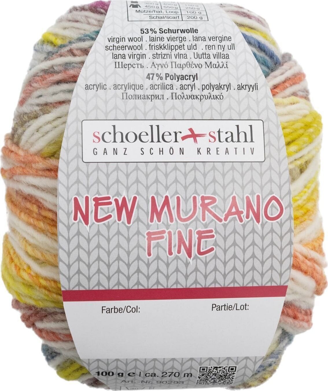Fire de tricotat Schoeller + Stahl New Murano Fine 90293-2 Cloroured Pencil Fire de tricotat