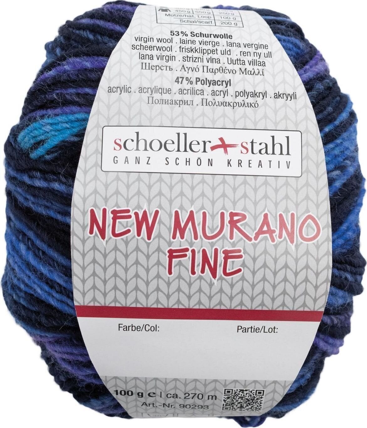 Pređa za pletenje Schoeller + Stahl New Murano Fine 90293-5 Atlantic Pređa za pletenje