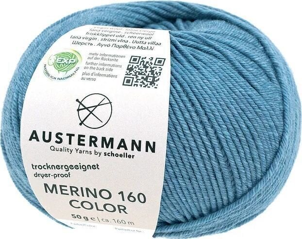 Pređa za pletenje Austermann Merino 160 Color 97611-1214 Denim Pređa za pletenje