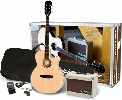 Guitarra electroacustica Epiphone PR-4E Acoustic/Electric Player Pack Natural - 1