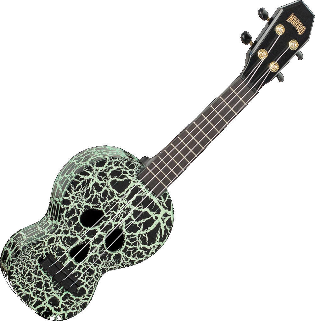 Soprano Ukulele Mahalo Electric-Acoustic Soprano Ukulele Skull Glow Green