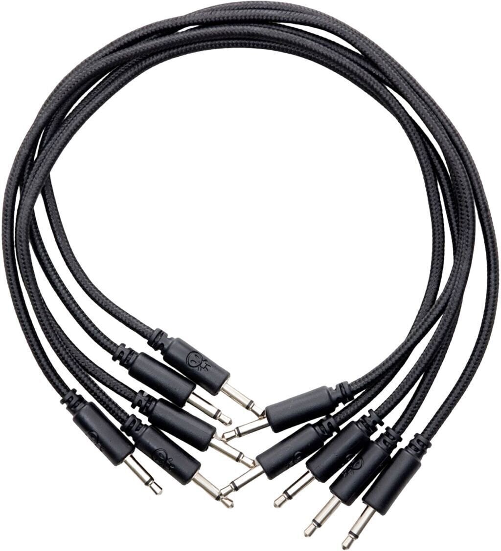 Cablu patch Erica Synths Braided eurorack patch cable 20cm (5pcs, black) 0,2 m Drept - Drept Cablu patch