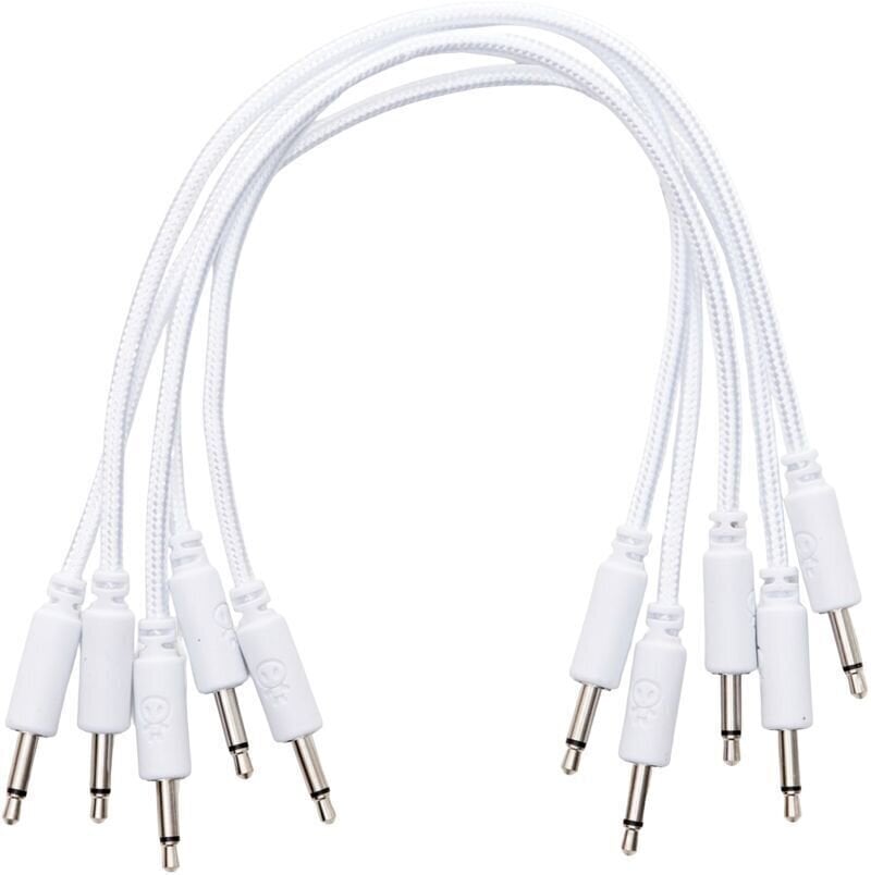 Cablu patch Erica Synths Braided eurorack patch cable 20cm (5pcs, white) 0,2 m Drept - Drept Cablu patch