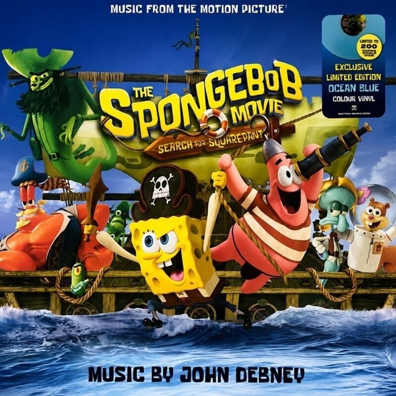 Disc de vinil John Debney - The Spongebob Movie: Search For Squarepants (O.S.T.) (Ocean Blue Coloured) (LP)