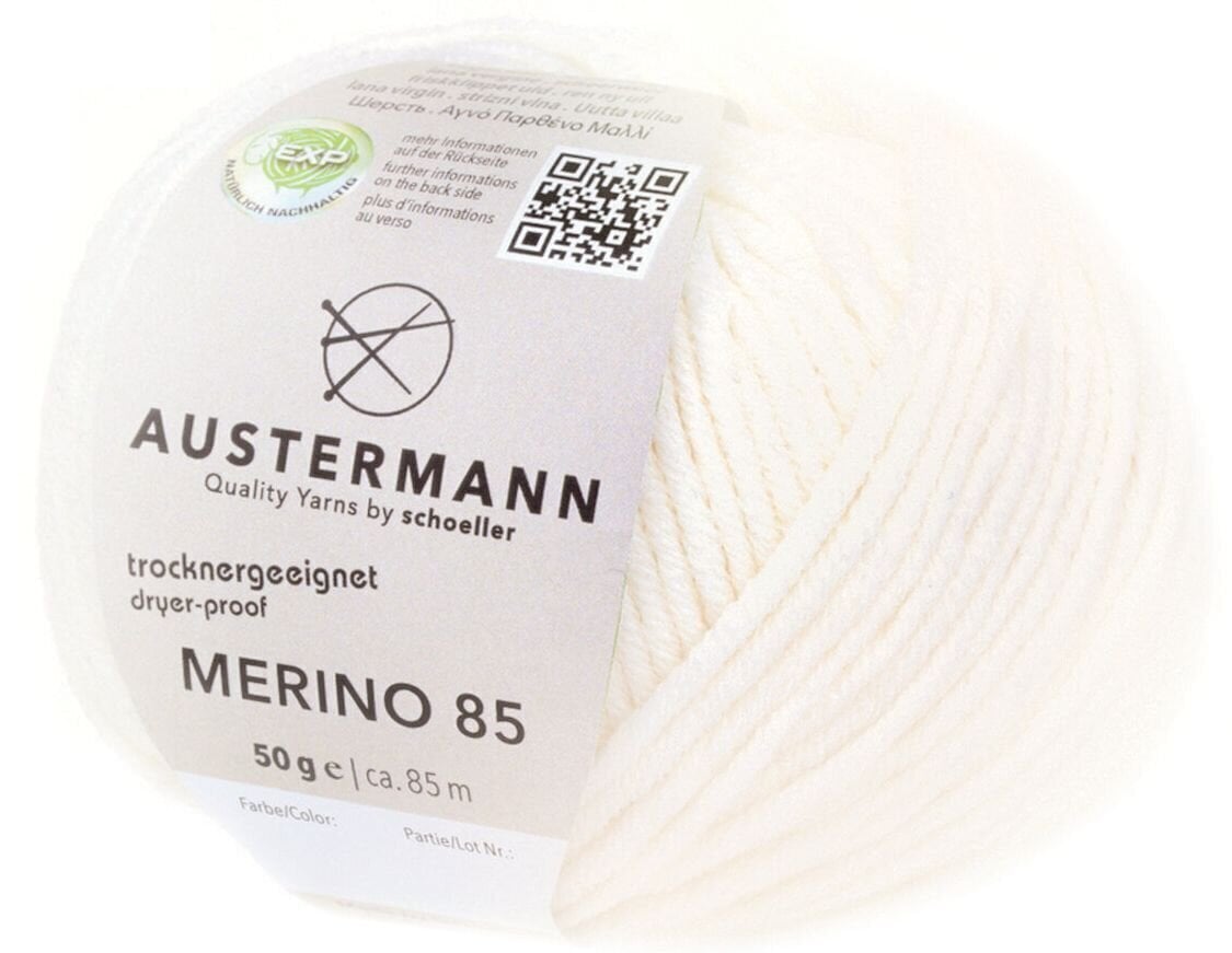 Pređa za pletenje Austermann Merino 85 97614-01 White Pređa za pletenje