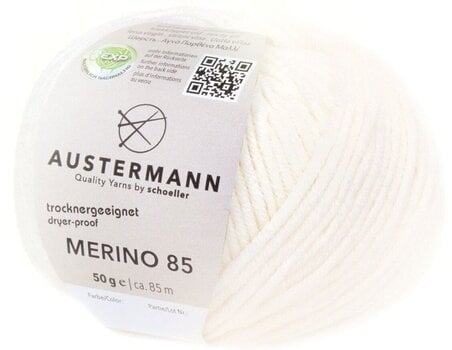 Pređa za pletenje Austermann Merino 85 97614-01 White Pređa za pletenje - 1