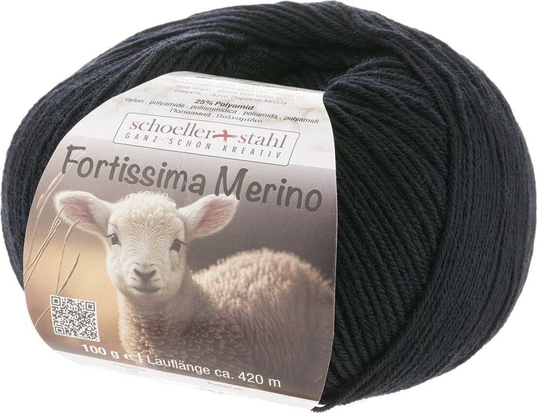 Fire de tricotat Schoeller + Stahl Fortissima Merino 93042-02 Black Fire de tricotat