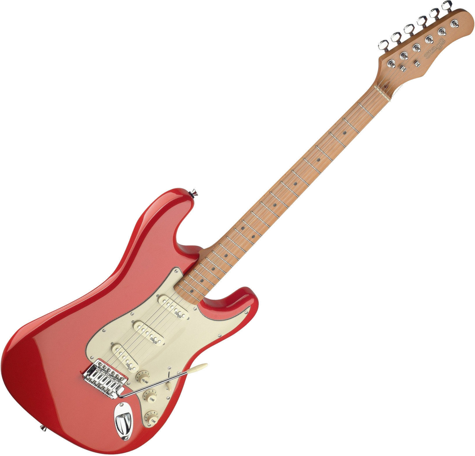 Elektrická kytara Stagg SES50M Fiesta Red