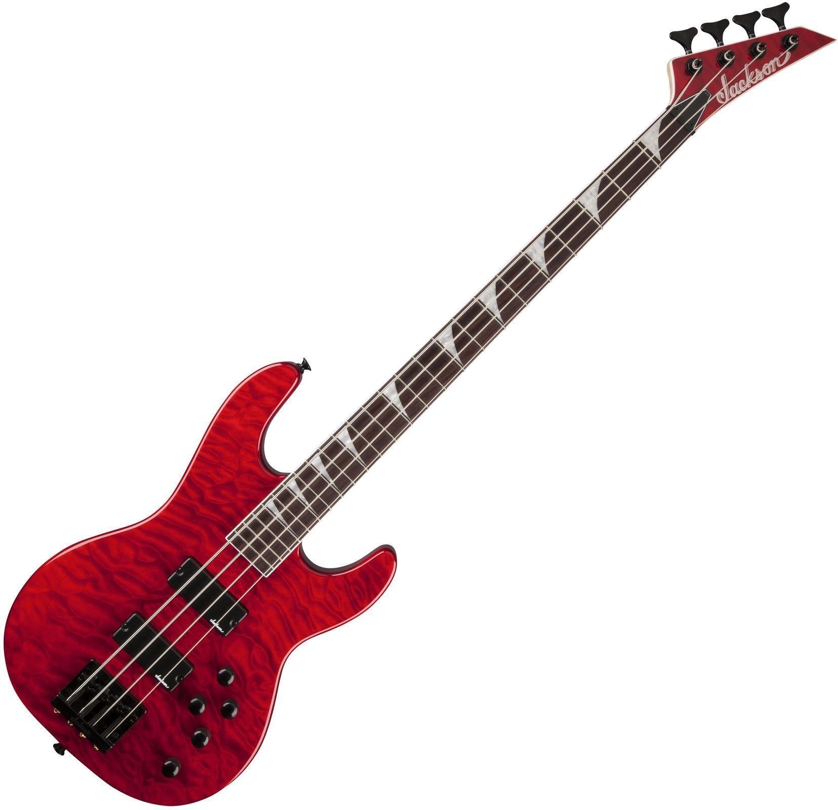 Basse électrique Jackson JS3QM Concert Bass Transparent Red